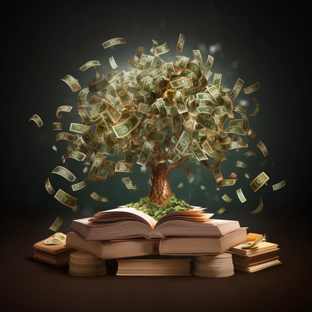 фото денежное дерево на книгах